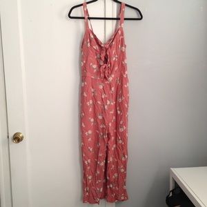 Hollister Peach Jumpsuit Floral M